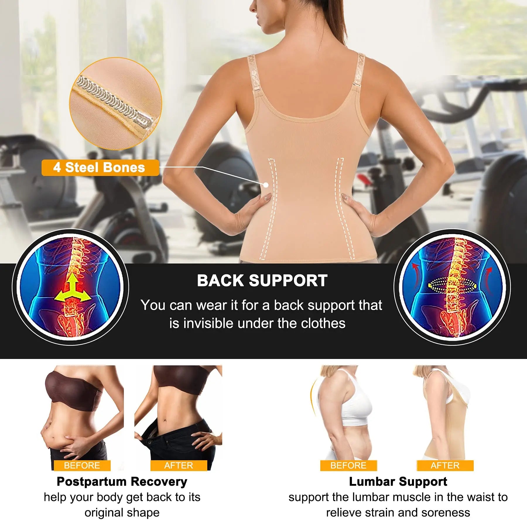Corset Sport Femme Zippé – Ceinture Amincissante & Gainage Taille