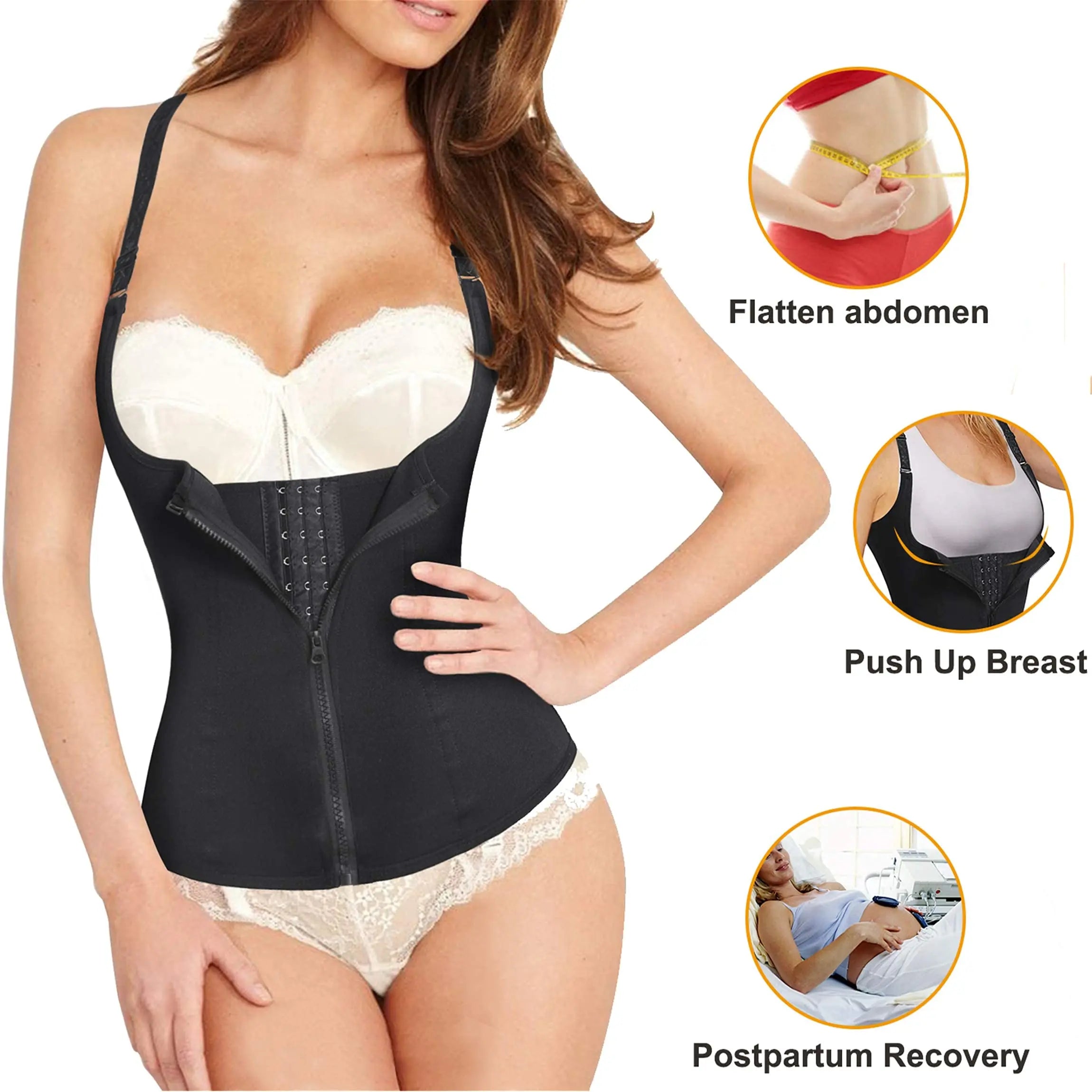 Corset Sport Femme Zippé – Ceinture Amincissante & Gainage Taille