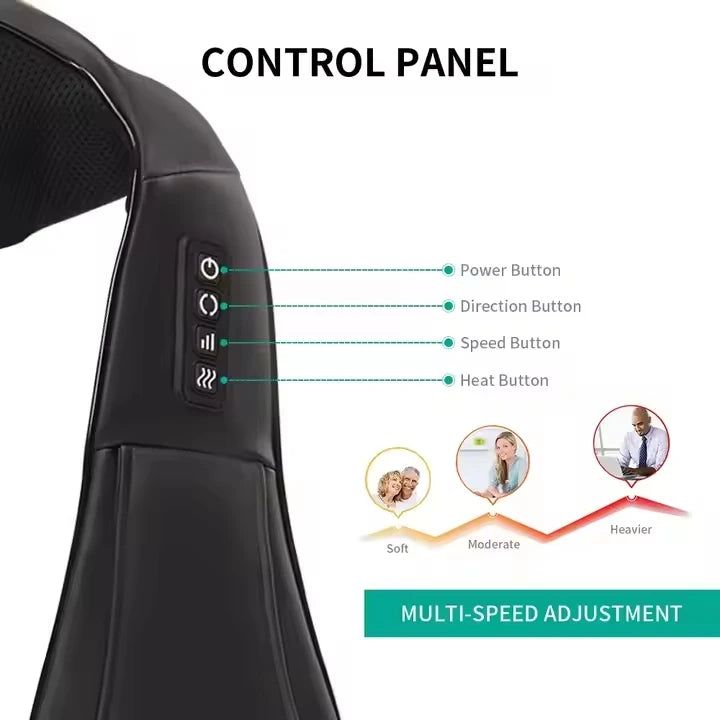Masseur Chauffant ACTIONA Nuque & Épaules – Pétrissage Profond