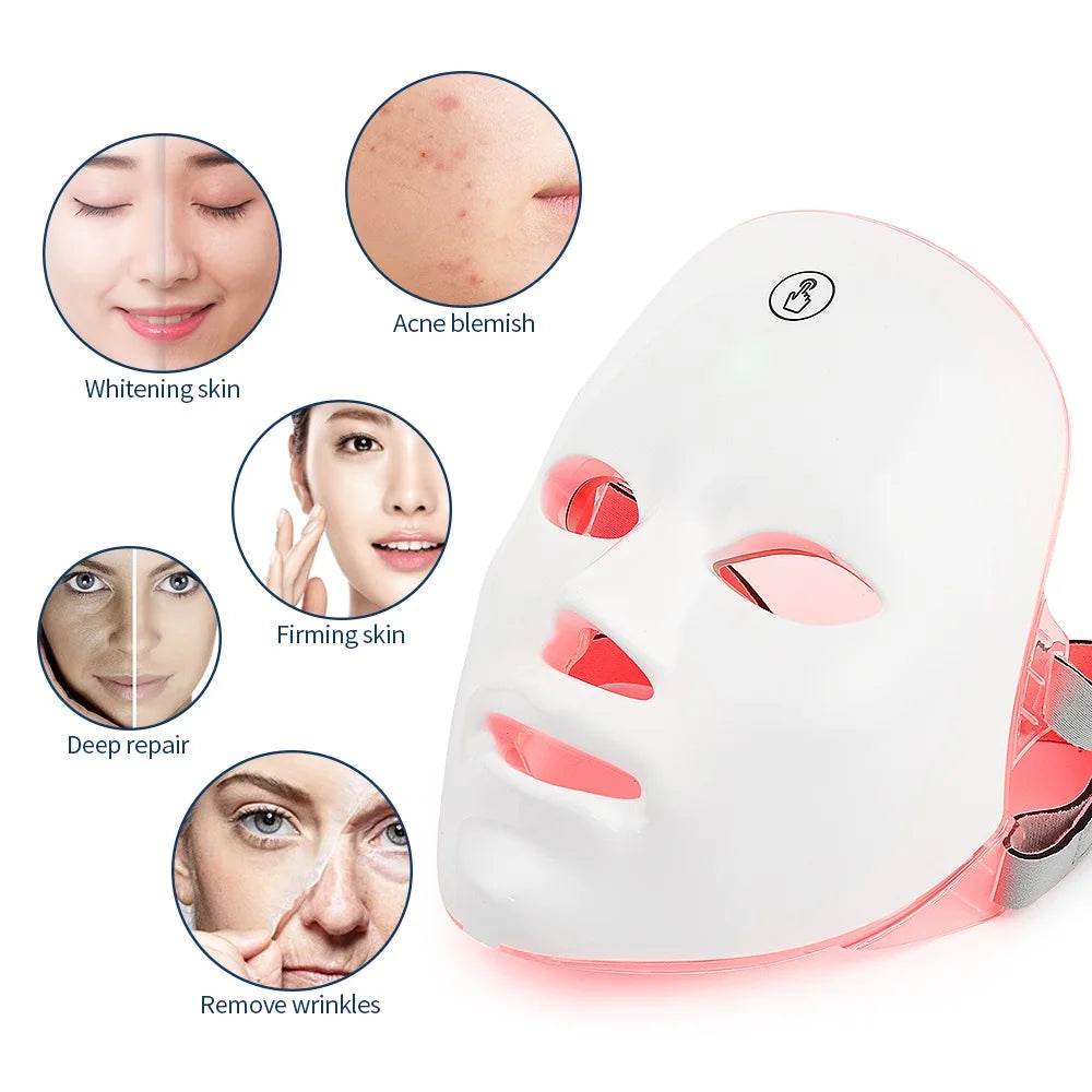 Masque LED sans fil Foreverlily 7 couleurs pour lifting et anti‑âge