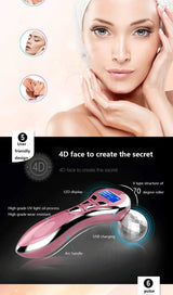 Rouleau de Massage Visage 4D EMS – Microcourant & Lifting V