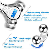 Rouleau de Massage Visage 4D EMS – Microcourant & Lifting V