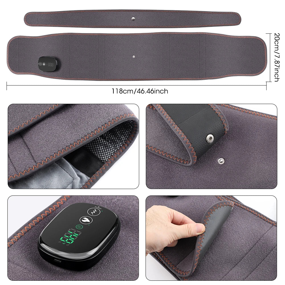 Ceinture de Massage Chauffante de Relaxation, Vibration & Soutien Lombaire