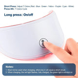 Masque facial anti-âge à LED avec cou 7 couleurs pour lifting et anti‑âge