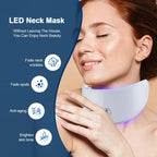 Masque facial anti-âge à LED avec cou 7 couleurs pour lifting et anti‑âge
