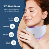 Masque facial anti-âge à LED avec cou 7 couleurs pour lifting et anti‑âge