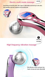 Rouleau de Massage Visage 4D EMS – Microcourant & Lifting V