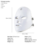 Masque facial anti-âge à LED avec cou 7 couleurs pour lifting et anti‑âge