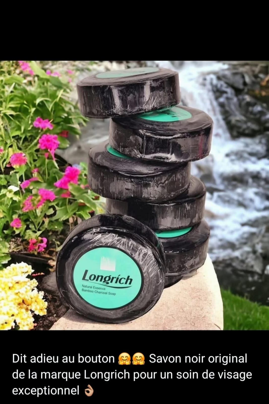 Savon Longrich Bamboo Charcoal – Anti‑acné, Anti‑taches & Purifiant naturel
