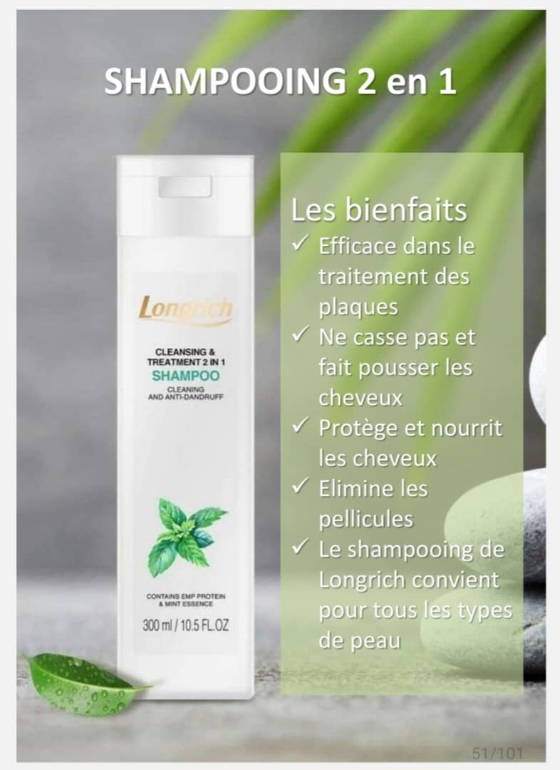 Shampooing Traitant Longrich – Anti‑pelliculaire, Fortifiant & Réparateur