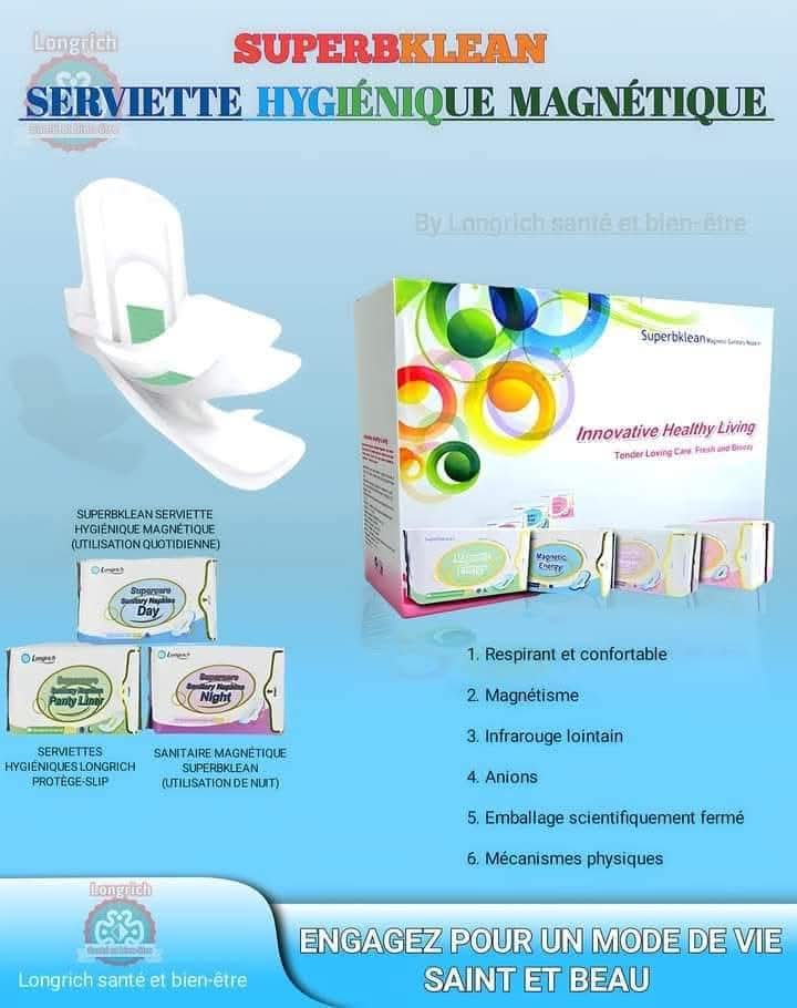 Serviettes Hygiéniques Longrich – Anti‑bactériennes, Ultra‑absorbantes & Confort 24h