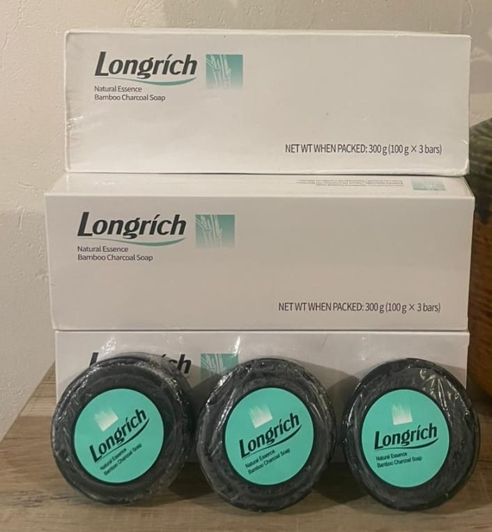 Savon Longrich Bamboo Charcoal – Anti‑acné, Anti‑taches & Purifiant naturel