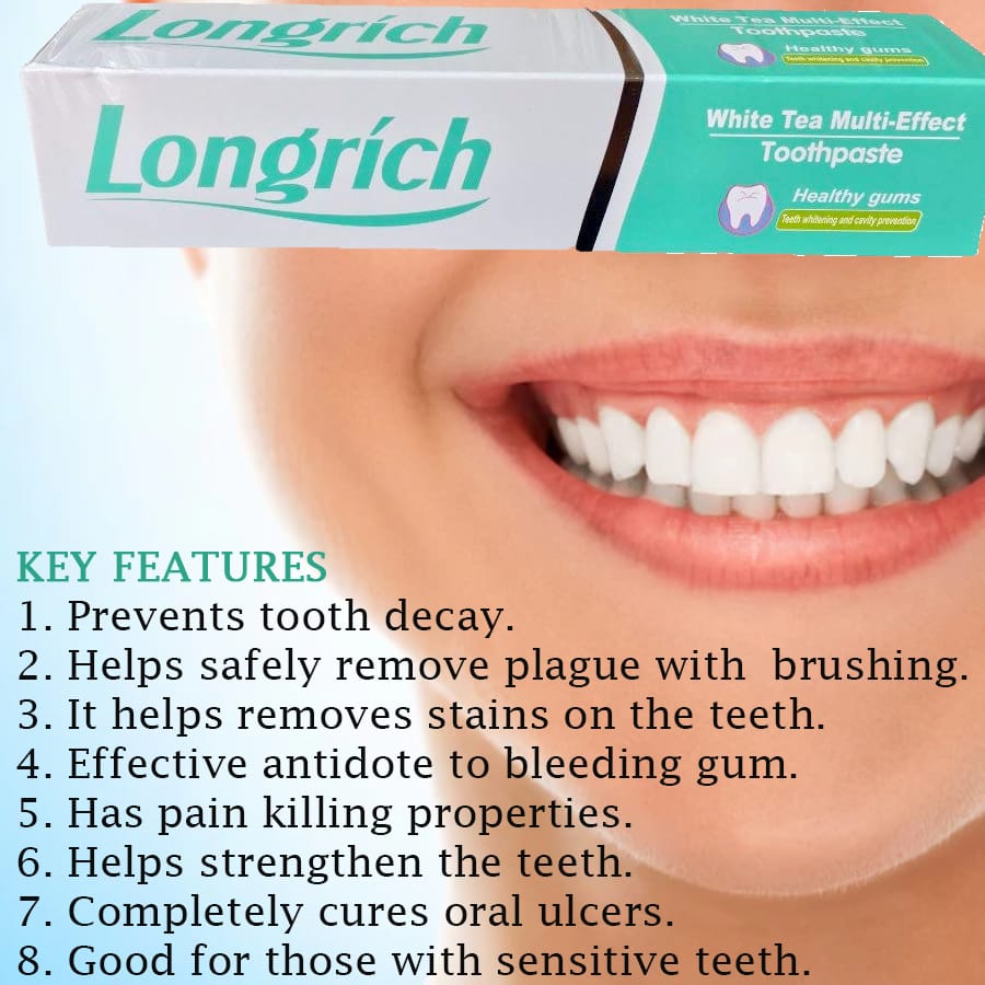 Pack Longrich 2‑en‑1 : Dentifrice White Tea + Spray Anti‑Mauvaise Haleine