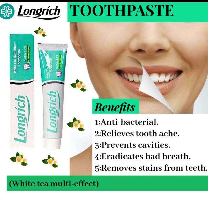 Pack Longrich 2‑en‑1 : Dentifrice White Tea + Spray Anti‑Mauvaise Haleine
